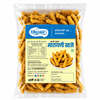 A 200g clear plastic bag of Singhwani Foods Malpuni Chaije (fried snack sticks) with a blue and yellow label, shown against a plain white background.
